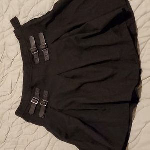 Pleated Skirt with Buckles